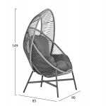 ΠΟΛΥΘΡΟΝΑ-ΦΩΛΙΑ RULER HM6506 01 ΓΚΡΙ ΜΕΤΑΛΛΟ-P E RATTAN-ΜΑΞΙΛΑΡΙΑ 90x85x149Υεκ c542637