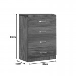 Συρταριέρα Killian pakoworld με 4 συρτάρια καρυδί 80x40x80εκ c542658