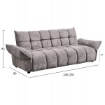 ΚΑΝΑΠΕΣ ΚΡΕΒΑΤΙ MELU HM3314 01 ΓΚΡΙ ΥΦΑΣΜΑ--ΚΑΘΙΣΜΑ POCKET SPRINGS 240-250x90x85Υεκ c542677