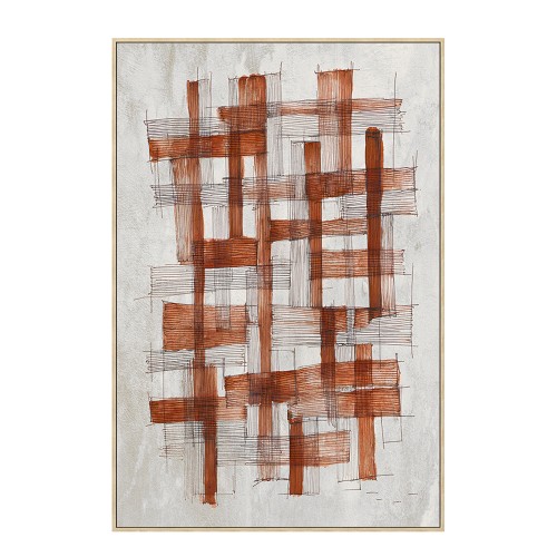 LINES ΠΙΝΑΚΑΣ ΔΙΑΚΟΣΜΗΤΙΚΟΣ ΜΕ ΚΟΡΝΙΖΑ 80x120x4cm ΚΑΜΒΑΣ ΕΚΑΙ ΓΚΡΙ ΑΝΟΙΧΤΟ PS c542706