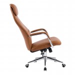 Καρέκλα γραφείου διευθυντή Ferka pakoworld καφέ pu 64x71x120-128εκ c542725