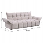 ΚΑΝΑΠΕΣ ΚΡΕΒΑΤΙ MELU HM3314 02 ΜΠΕΖ ΥΦΑΣΜΑ--ΚΑΘΙΣΜΑ POCKET SPRINGS 240-250x90x85Υεκ c542728