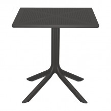 Τραπέζι Groovy pakoworld pp διατρητο ανθρακί 60x60x76εκ c542754
