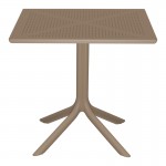 Τραπέζι Groovy pakoworld διατρητο pp cappuccino 80x80x74εκ c542757
