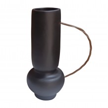 ΔΙΑΚΟΣΜΗΤΙΚΟ ΒΑΖΟ MIBO HM4688 01L ΤΕΡΑΚΟΤΑ ΜΑΥΡH-ΧΕΡΟΥΛΙ ΦΥΣΙΚΟ RATTAN 20 5x15 5x35Υεκ c542785