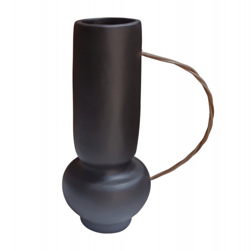 ΔΙΑΚΟΣΜΗΤΙΚΟ ΒΑΖΟ MIBO HM4688 01L ΤΕΡΑΚΟΤΑ ΜΑΥΡH-ΧΕΡΟΥΛΙ ΦΥΣΙΚΟ RATTAN 20 5x15 5x35Υεκ c542785