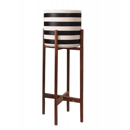 ΓΛΑΣΤΡΑ-ΚΑΣΠΟ ΕΣΩΤ ΧΩΡΟΥ RENTIL HM4683L FIBER CEMENT ΛΕΥΚΟ ΜΑΥΡΟ--ΒΑΣΗ TEAK Φ25x65Υεκ c542789