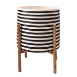 ΓΛΑΣΤΡΑ ΕΣΩΤ ΧΩΡΟΥ RENTIL HM4683S FIBER CEMENT ΛΕΥΚΟ ΜΑΥΡΟ--ΒΑΣΗ TEAK Φ35x45Υεκ c542808