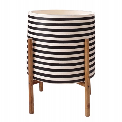 ΓΛΑΣΤΡΑ ΕΣΩΤ ΧΩΡΟΥ RENTIL HM4683S FIBER CEMENT ΛΕΥΚΟ ΜΑΥΡΟ--ΒΑΣΗ TEAK Φ35x45Υεκ c542808