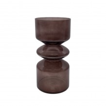 CULTURE ΒΑΖΟ 14x14x26cm ΓΥΑΛΙ ΚΑΦΕ c542906