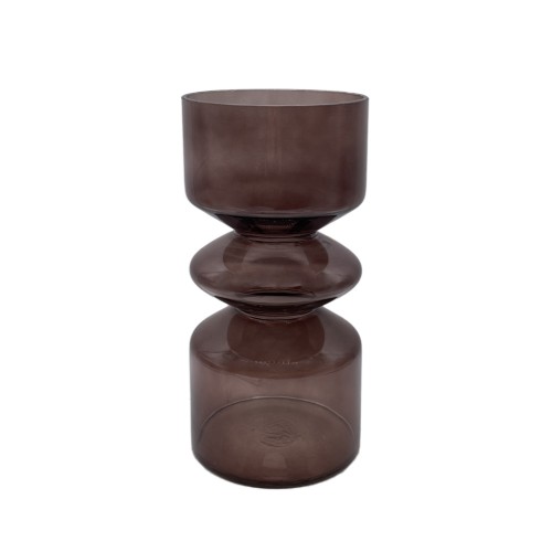 CULTURE ΒΑΖΟ 14x14x26cm ΓΥΑΛΙ ΚΑΦΕ c542906