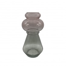 FORME ΒΑΖΟ 14x14x28cm ΓΥΑΛΙ ΡΟΖ ΠΡΑΣΙΝΟ c542907