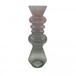 FORME ΒΑΖΟ 14x14x46cm ΓΥΑΛΙ ΡΟΖ ΠΡΑΣΙΝΟ c542908