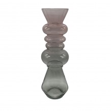 FORME ΒΑΖΟ 14x14x46cm ΓΥΑΛΙ ΡΟΖ ΠΡΑΣΙΝΟ c542908