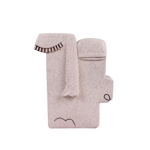 KUVAUS 3 ΔΙΑΚΟΣΜΗΤΙΚΟ ΠΡΟΣΩΠΟ 18x7x22cm POLYRESIN ΜΠΕΖ c542917