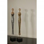 ACCUEIL ΔΙΑΚΟΣΜΗΤΙΚΗ ΦΙΓΟΥΡΑ 7x7x46cm POLYRESIN ΜΠΕΖ ΧΡΥΣΟ ΜΑΥΡΟ c542920