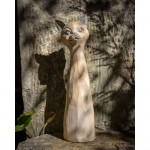 SAGIA ΔΙΑΚΟΣΜΗΤΙΚΟ ΓΑΤΑ 11x11x38cm POLYRESIN ΜΠΕΖ ΓΚΡΙ c542923