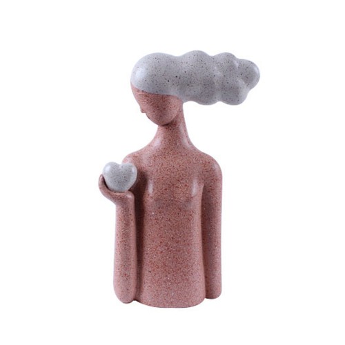 CHEVEU PINK 2 ΔΙΑΚΟΣΜΗΤΙΚΗ ΦΙΓΟΥΡΑ 16x7x29cm POLYRESIN TERRACOTTA ΓΚΡΙ c542931