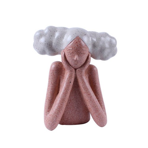 CHEVEU PINK 3 ΔΙΑΚΟΣΜΗΤΙΚΗ ΦΙΓΟΥΡΑ 19x10x21cm POLYRESIN TERRACOTTA ΓΚΡΙ c542932