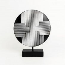 RANDER ΔΙΑΚΟΣΜΗΤΙΚΟ TOTEM 25x7x30cm POLYRESIN ΜΑΥΡΟ ΛΕΥΚΟ c542967