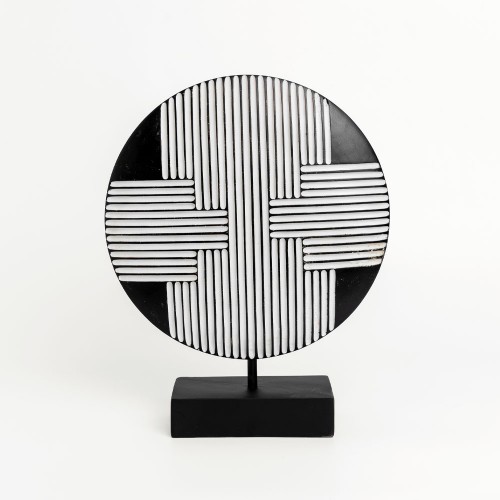 RANDER ΔΙΑΚΟΣΜΗΤΙΚΟ TOTEM 25x7x30cm POLYRESIN ΜΑΥΡΟ ΛΕΥΚΟ c542967