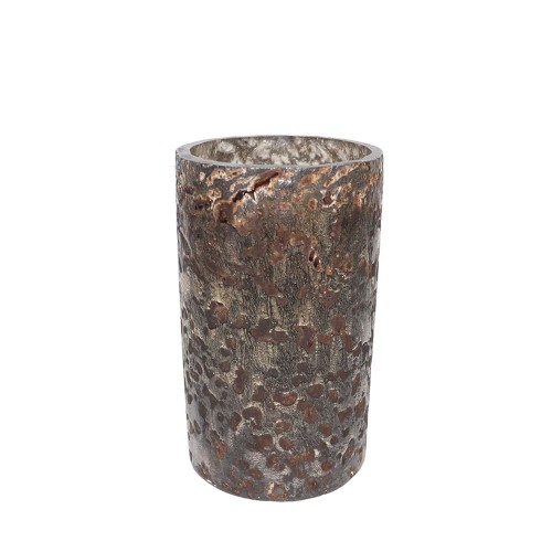 BULLES ΒΑΖΟ 10x10x18cm ΓΥΑΛΙ ΧΡΥΣΟ ΜΠΡΟΝΖΕ c542983