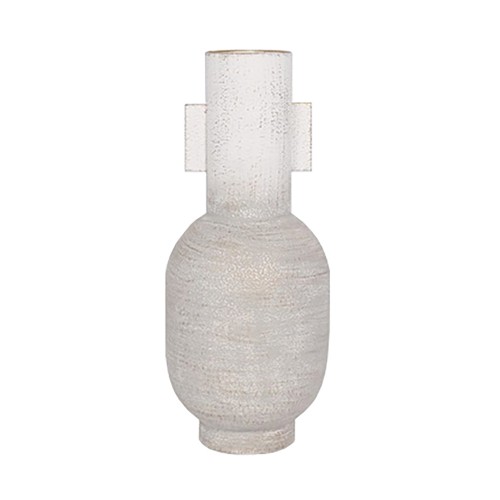 CILINDRO ΒΑΖΟ 16x16x40cm ΜΕΤΑΛΛΟ ΛΕΥΚΟ ΧΡΥΣΟ c542990