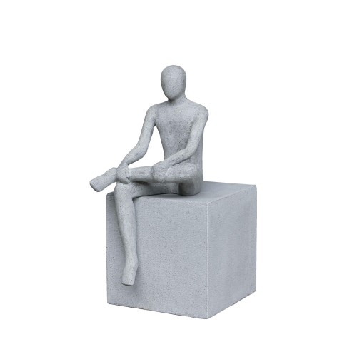 RELAXING MAN ΔΙΑΚΟΣΜΗΤΙΚΗ ΦΙΓΟΥΡΑ 26x26x52cm ΤΕΧΝΗΤΗ ΠΕΤΡΑ ΓΚΡΙ c543023