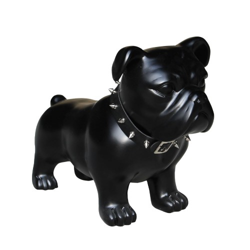 SPIKEY ΔΙΑΚΟΣΜΗΤΙΚΟ ΣΚΥΛΟΣ 48x21x38cm ΤΕΧΝΗΤΗ ΠΕΤΡΑ ΜΑΥΡΟ ΜΑΤ c543024