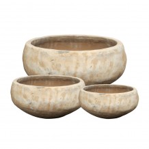 PORTER ΚΑΣΠΩ SET 3ΤΜΧ 40x40x19cm TERRACOTTA ΜΠΕΖ c543026