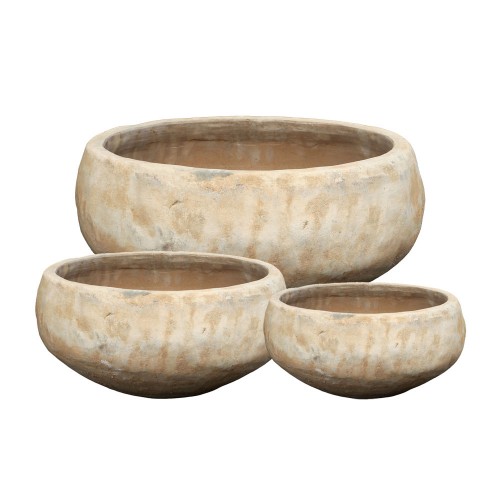 PORTER ΚΑΣΠΩ SET 3ΤΜΧ 40x40x19cm TERRACOTTA ΜΠΕΖ c543026