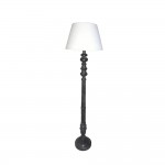 VICTORIEN ΦΩΤΙΣΤΙΚΟ ΕΠΙΔΑΠΕΔΙΟ 25x25x163cm ΞΥΛΟ ΜΑΥΡΟ ΥΦΑΣΜΑ ΛΕΥΚΟ c543048