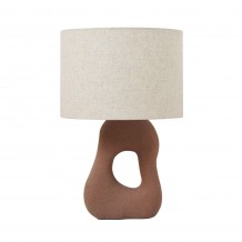 PIERRE ΦΩΤΙΣΤΙΚΟ ΕΠΙΤΡΑΠΕΖΙΟ 36x36x58cm ΚΕΡΑΜΙΚΟ ΚΑΦΕ ΛΙΝΟ ΜΠΕΖ c543068