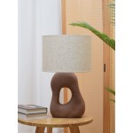 PIERRE ΦΩΤΙΣΤΙΚΟ ΕΠΙΤΡΑΠΕΖΙΟ 36x36x58cm ΚΕΡΑΜΙΚΟ ΚΑΦΕ ΛΙΝΟ ΜΠΕΖ c543068