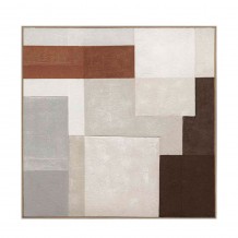 RAGNA SQUARE ΠΙΝΑΚΑΣ ΔΙΑΚΟΣΜΗΣΗΣ 100x100x5cm ΚΑΜΒΑΣ ΠΟΛΥΧΡΩΜΟ ΞΥΛΟ ΦΥΣΙΚΟ c543102