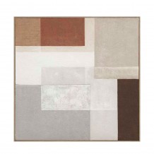 RAGNA SQUARE ΠΙΝΑΚΑΣ ΔΙΑΚΟΣΜΗΣΗΣ 100x100x5cm ΚΑΜΒΑΣ ΠΟΛΥΧΡΩΜΟ ΞΥΛΟ ΦΥΣΙΚΟ c543103