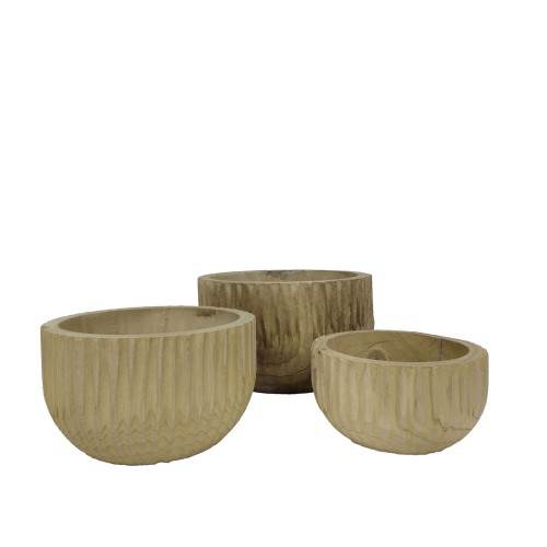 SONTO ΜΠΩΛ SET 3ΤΜΧ 29x29x17cm ΞΥΛΟ ΦΥΣΙΚΟ c543104