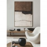 LOST IN TIME ΠΙΝΑΚΑΣ ΔΙΑΚΟΣΜΗΤΙΚΟΣ ΜΕ ΚΟΡΝΙΖΑ 80x120x4cm ΚΑΜΒΑΣ ΜΠΕΖ ΜΑΥΡΟ PP ΚΑΦΕ c543114