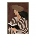 LITERARY CALM ΠΙΝΑΚΑΣ ΔΙΑΚΟΣΜΗΤΙΚΟΣ ΜΕ ΚΟΡΝΙΖΑ 80x120x4cm ΚΑΜΒΑΣ ΚΑΦΕ PP c543118