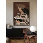 LITERARY CALM ΠΙΝΑΚΑΣ ΔΙΑΚΟΣΜΗΤΙΚΟΣ ΜΕ ΚΟΡΝΙΖΑ 80x120x4cm ΚΑΜΒΑΣ ΚΑΦΕ PP c543118