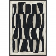 CEBRA ΠΙΝΑΚΑΣ ΔΙΑΚΟΣΜΗΤΙΚΟΣ ΜΕ ΚΟΡΝΙΖΑ 80x120x4cm ΚΑΜΒΑΣ BEIGE ΜΑΥΡΟ ΞΥΛΟ ΜΑΥΡΟ c543119