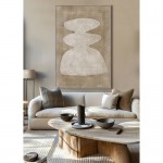 CANDELABRA A ΠΙΝΑΚΑΣ ΔΙΑΚΟΣΜΗΤΙΚΟΣ ΜΕ ΚΟΡΝΙΖΑ 80x120x4cm ΚΑΜΒΑΣ ΚΑΦΕ BEIGE ΞΥΛΟ ΦΥΣΙΚΟ c543120