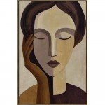 SONAR LADY ΠΙΝΑΚΑΣ ΔΙΑΚΟΣΜΗΤΙΚΟΣ ΜΕ ΚΟΡΝΙΖΑ 80x120x4cm ΚΑΜΒΑΣ BEIGE ΠΟΛΥΧΡΩΜΟ ΞΥΛΟ ΦΥΣΙΚΟ c543122