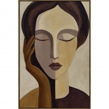 SONAR LADY ΠΙΝΑΚΑΣ ΔΙΑΚΟΣΜΗΤΙΚΟΣ ΜΕ ΚΟΡΝΙΖΑ 80x120x4cm ΚΑΜΒΑΣ BEIGE ΠΟΛΥΧΡΩΜΟ ΞΥΛΟ ΦΥΣΙΚΟ c543122