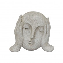 THINK ΔΙΑΚΟΣΜΗΤΙΚΟ ΠΡΟΣΩΠΟ 19 5x8x16 2cm POLYRESIN OFF WHITE c543147