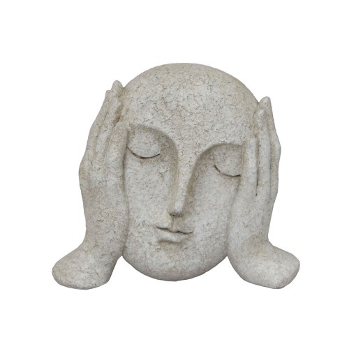 THINK ΔΙΑΚΟΣΜΗΤΙΚΟ ΠΡΟΣΩΠΟ 19 5x8x16 2cm POLYRESIN OFF WHITE c543147