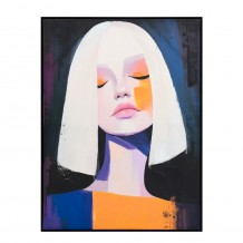 DONNA SOGNA ΠΙΝΑΚΑΣ ΔΙΑΚΟΣΜΗΤΙΚΟΣ ΜΕ ΚΟΡΝΙΖΑ 90x120x4cm ΚΑΜΒΑΣ ΠΟΛΥΧΡΩΜΟ ΞΥΛΟ ΜΑΥΡΟ c543157