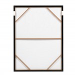 DUE MONDI ΠΙΝΑΚΑΣ ΔΙΑΚΟΣΜΗΤΙΚΟΣ ΜΕ ΚΟΡΝΙΖΑ 90x120x4cm ΚΑΜΒΑΣ ΜΠΕΖ ΜΟΥΣΤΑΡΔΙ ΞΥΛΟ ΜΑΥΡΟ c543161