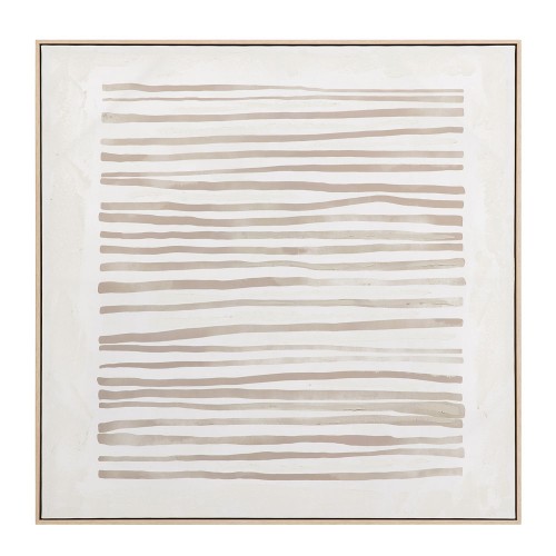 RAYA B ΠΙΝΑΚΑΣ ΔΙΑΚΟΣΜΗΤΙΚΟΣ ΜΕ ΚΟΡΝΙΖΑ 100x100x4cm ΚΑΜΒΑΣ ΜΠΕΖ ΚΑΦΕ ΞΥΛΟ ΦΥΣΙΚΟ c543162