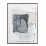 WOMB BEAUTY ΠΙΝΑΚΑΣ ΔΙΑΚΟΣΜΗΤΙΚΟΣ ΜΕ ΚΟΡΝΙΖΑ 90x120x4cm ΚΑΜΒΑΣ ΜΠΛΕ ΣΚΟΥΡΟ ΓΚΡΙ ΜΠΕΖ ΞΥΛΟ ΦΥΣΙΚΟ c543166